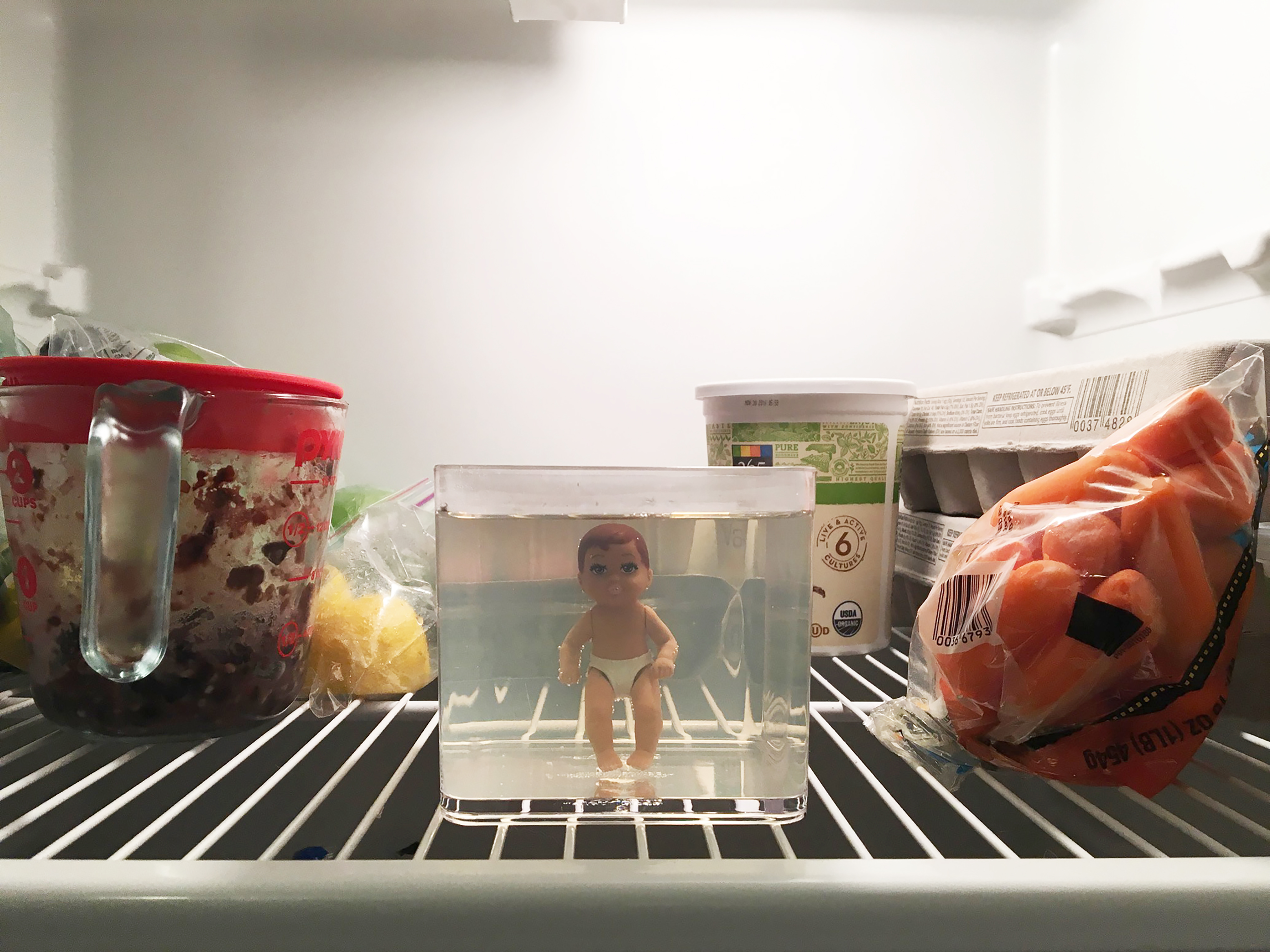 Baby growing in the fridge